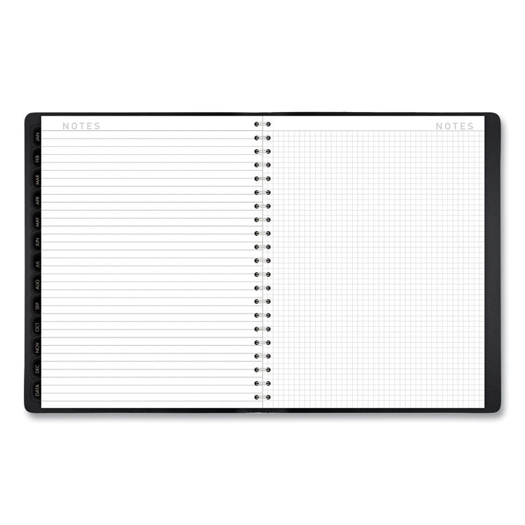 Contemporary Weekly/Monthly Planner, Vertical-Column Format, 11 x 8.25, Black Cover, 12-Month (Jan to Dec): 2025