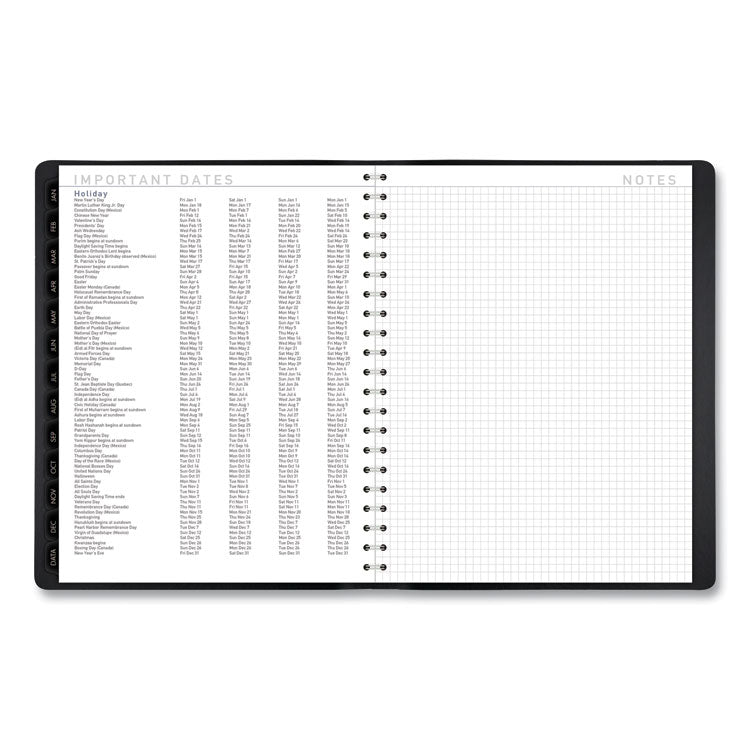 Contemporary Weekly/Monthly Planner, Vertical-Column Format, 11 x 8.25, Black Cover, 12-Month (Jan to Dec): 2025