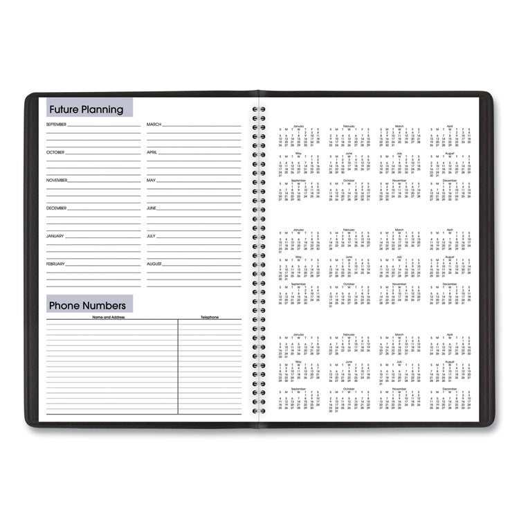 DayMinder Monthly Planner, Academic Year, Ruled Blocks, 12 x 8, Black Cover, 14-Month: July 2025 to Aug 2026