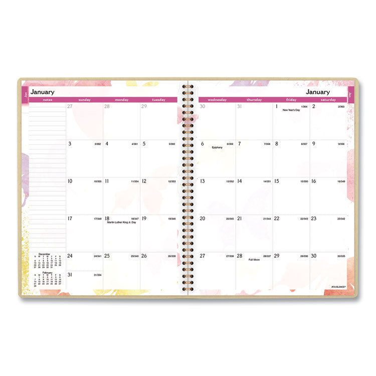 Watercolors Weekly/Monthly Planner, Butterflies Artwork, 11 x 8.5, Multicolor Cover, 12-Month (Jan to Dec): 2025
