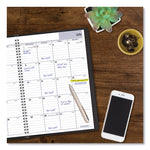 DayMinder Monthly Planner, Academic Year, Ruled Blocks, 12 x 8, Black Cover, 14-Month: July 2025 to Aug 2026