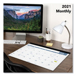 Easy-to-Read Monthly Desk Pad, 22 x 17, White/Blue Sheets, Black Binding, Clear Corners, 12-Month (Jan to Dec): 2025