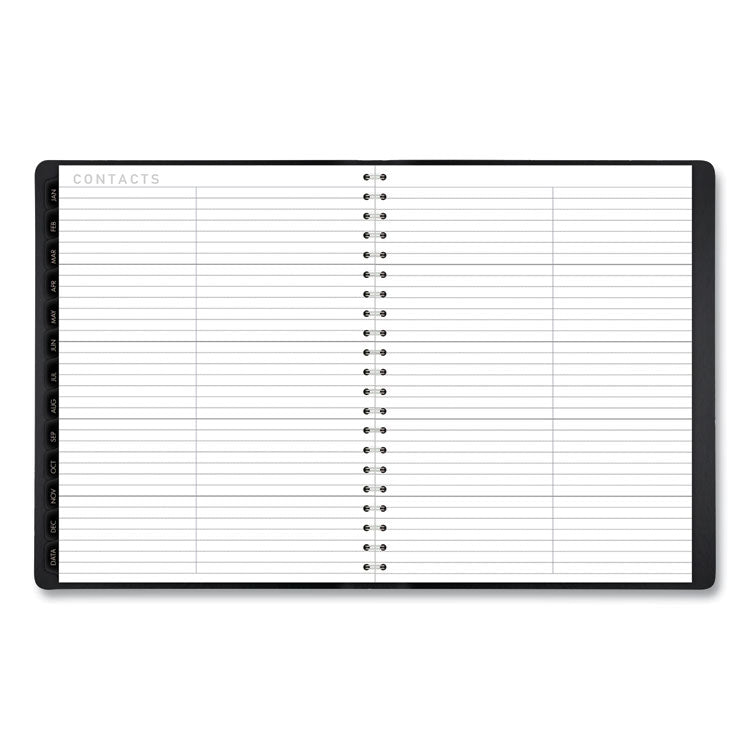 Contemporary Weekly/Monthly Planner, Vertical-Column Format, 11 x 8.25, Black Cover, 12-Month (Jan to Dec): 2025