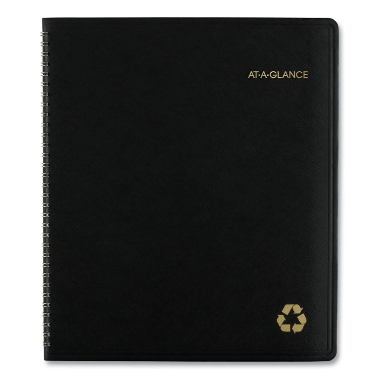 Recycled Monthly Planner, 11 x 9, Black Cover, 13-Month: Jan 2025 to Jan 2026