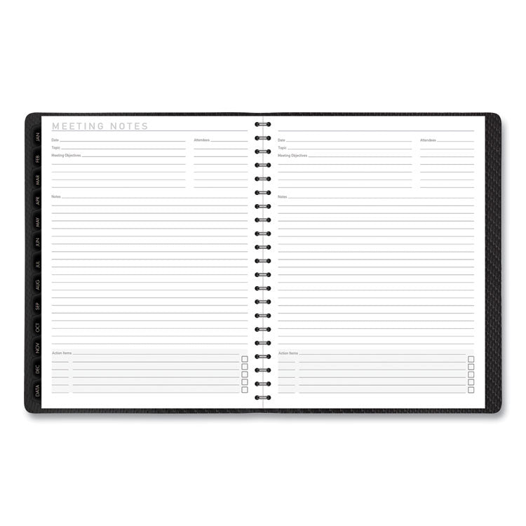 Contemporary Weekly/Monthly Planner, Vertical-Column Format, 11 x 8.25, Graphite Cover, 12-Month (Jan to Dec): 2025