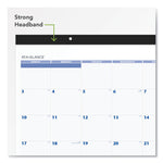 Desk Pad, 22 x 17, White Sheets, Black Binding, Black Corners, 12-Month (Jan to Dec): 2025