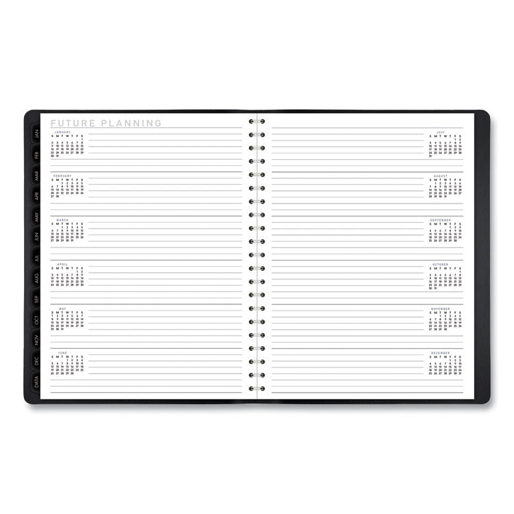 Contemporary Weekly/Monthly Planner, Vertical-Column Format, 11 x 8.25, Black Cover, 12-Month (Jan to Dec): 2025