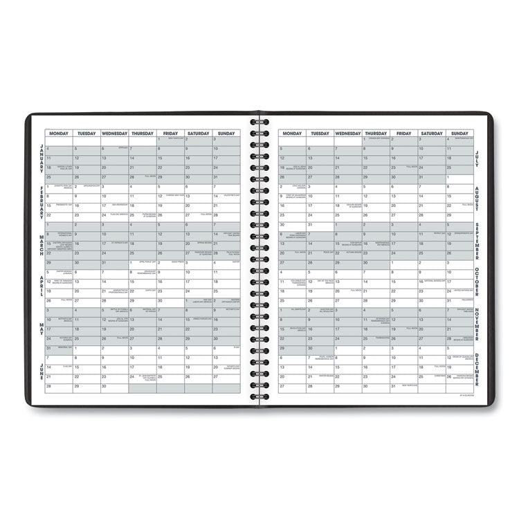 Monthly Planner, 8.75 x 7, Black Cover, 12-Month (Jan to Dec): 2025