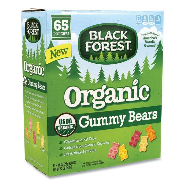 Organic Gummy Bears, 0.8 oz Pouch, 65 Pouches/Carton