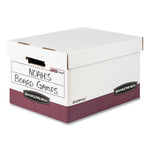 R-Kive Heavy-Duty Storage Boxes, Letter/legal Files, 12.75" X 16.5" X 10.38", White/red, 12/carton