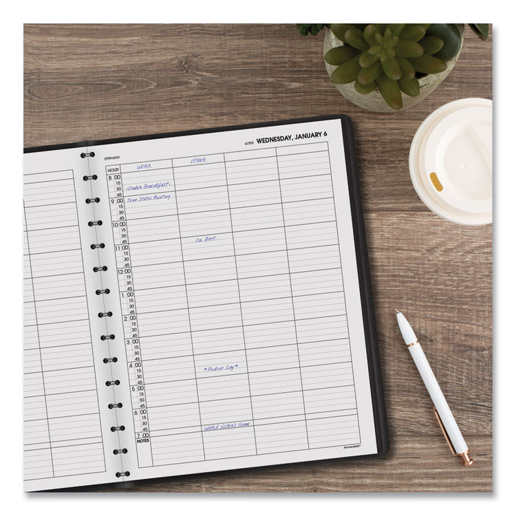 Four-Person Group Daily Appointment Book, 11 x 8, Black Cover, 12-Month (Jan to Dec): 2025