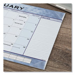 Slate Blue Desk Pad, 22 x 17, Blue Sheets, Clear Corners, 12-Month (Jan to Dec): 2025