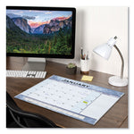 Slate Blue Desk Pad, 22 x 17, Blue Sheets, Clear Corners, 12-Month (Jan to Dec): 2025