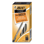 Cristal Xtra Bold Ballpoint Pen, Stick, Bold 1.6 mm, Black Ink, Clear Barrel, 24/Pack