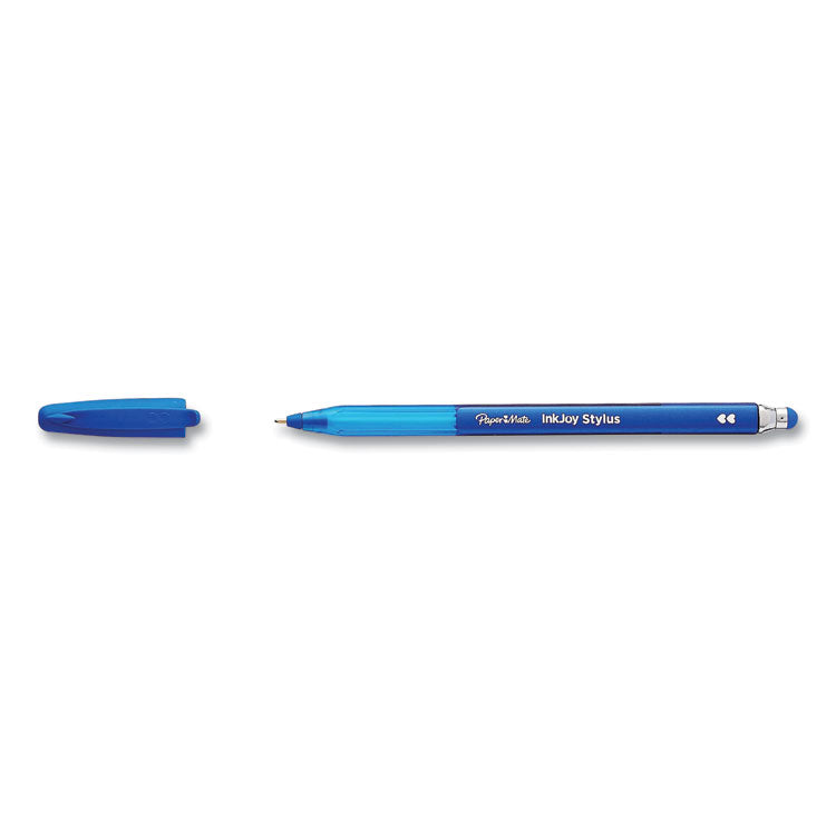 InkJoy 100 Ballpoint Pen/Stylus, Stick, Medium 1 mm, Blue Ink, Blue Barrel, 12/Pack