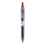 B2p Bottle-2-Pen Recycled Ballpoint Pen, Retractable, Fine 0.7 Mm, Red Ink, Translucent Blue Barrel, Dozen