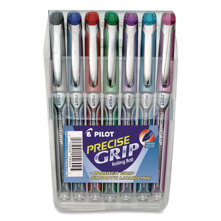 Precise Grip Rollerball Pen, Stick, Extra-Fine 0.5 mm, Assorted Ink and Barrel Colors, 7/Pack
