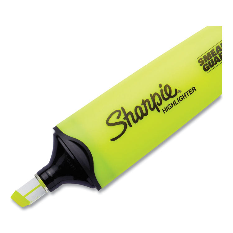 Clearview Tank-Style Highlighter, Yellow Ink, Chisel Tip, Yellow/black/clear Barrel, 3/pack