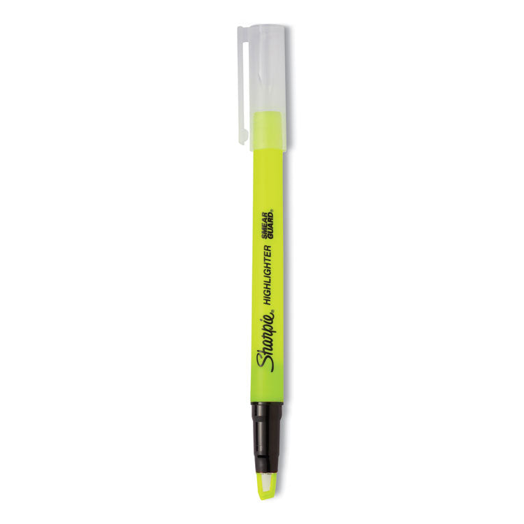 Clearview Pen-Style Highlighter, Fluorescent Yellow Ink, Chisel Tip, Yellow/black/clear Barrel, 3/pack