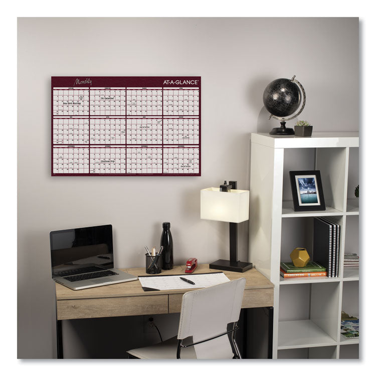 Reversible Horizontal Erasable Wall Planner, 48 x 32, Assorted Sheet Colors, 12-Month (Jan to Dec): 2025