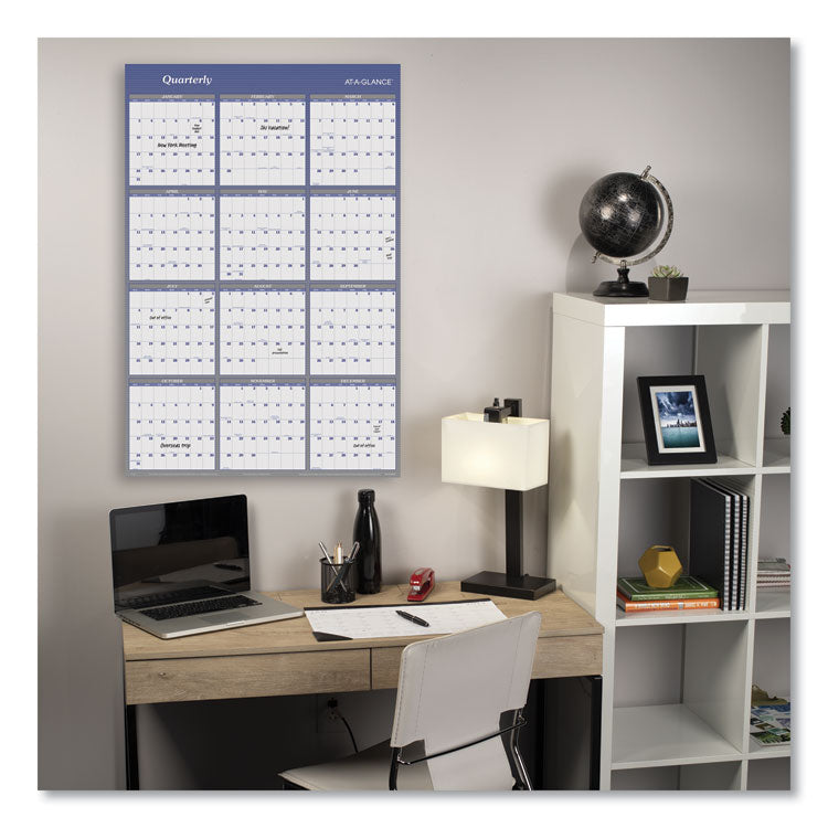 Vertical/Horizontal Erasable Quarterly/Monthly Wall Planner, 32 x 48, 12-Month (Jan to Dec): 2025