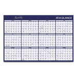 Reversible Horizontal Erasable Wall Planner, 48 x 32, Assorted Sheet Colors, 12-Month (Jan to Dec): 2025