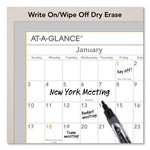WallMates Self-Adhesive Dry Erase Yearly Planning Surfaces, 24 x 18, White/Gray/Orange Sheets, 12-Month (Jan to Dec): 2025