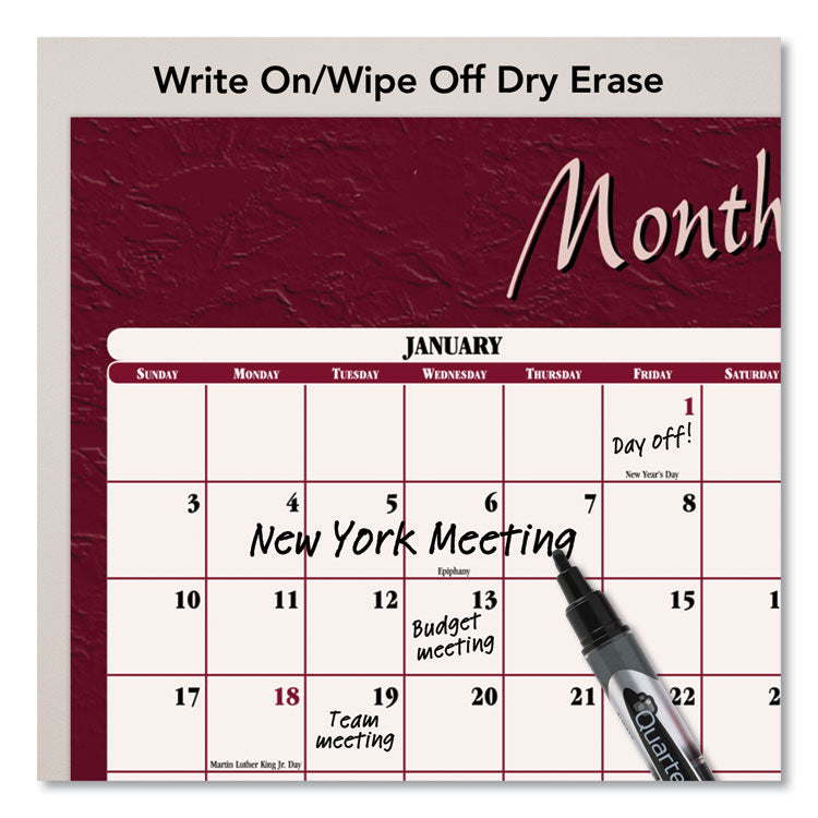 Reversible Horizontal Erasable Wall Planner, 48 x 32, Assorted Sheet Colors, 12-Month (Jan to Dec): 2025