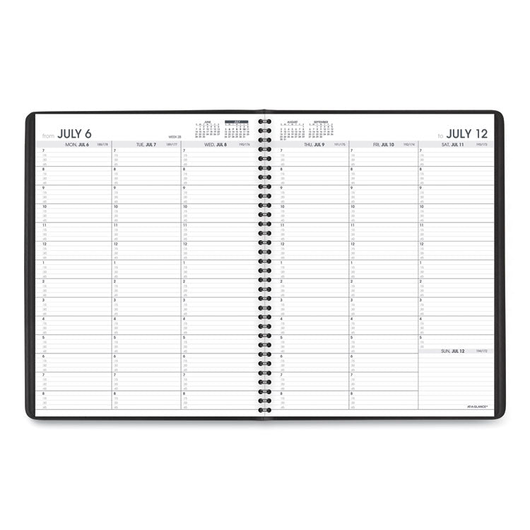 Weekly Appointment Book, 11 x 8.25, Black Cover, 14-Month: July 2025 to Aug 2026