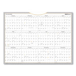 WallMates Self-Adhesive Dry Erase Yearly Planning Surfaces, 24 x 18, White/Gray/Orange Sheets, 12-Month (Jan to Dec): 2025