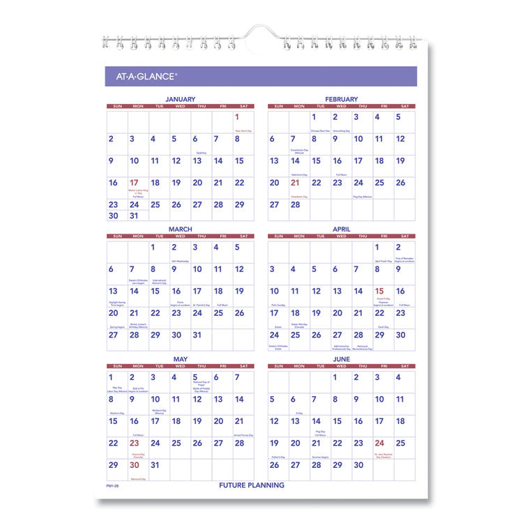 Monthly Wall Calendar with Ruled Daily Blocks, 8 x 11, White Sheets, 12-Month (Jan to Dec): 2025