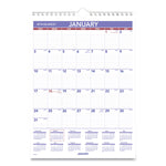 Monthly Wall Calendar with Ruled Daily Blocks, 8 x 11, White Sheets, 12-Month (Jan to Dec): 2025
