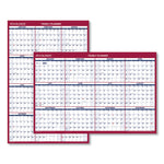 Erasable Vertical/Horizontal Wall Planner, 32 x 48, White/Blue/Red Sheets, 12-Month (Jan to Dec): 2025