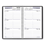 DayMinder Block Format Weekly Appointment Book, 8.5 x 5.5, Black Cover, 12-Month (Jan to Dec): 2025