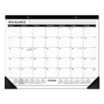 Academic Year Ruled Desk Pad, 21.75 x 17, White Sheets, Black Binding, Black Corners, 16-Month: Sept 2025 to Dec 2026