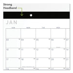 Contemporary Monthly Desk Pad, 18 x 11, White Sheets, Black Binding/Corners,12-Month (Jan to Dec): 2025
