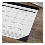 Monthly Refillable Desk Pad, 22 x 17, White Sheets, Black Binding, Black Corners, 12-Month (Jan to Dec): 2025