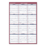 Vertical/Horizontal Wall Calendar, 24 x 36, White/Blue/Red Sheets, 12-Month (Jan to Dec): 2025