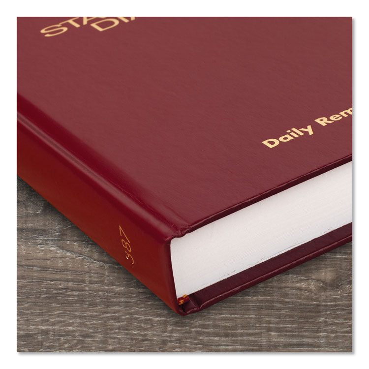 Standard Diary Daily Reminder Book, 2025 Edition, Medium/College Rule, Red Cover, (201) 7.5 x 5.13 Sheets