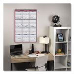 Vertical/Horizontal Wall Calendar, 24 x 36, White/Blue/Red Sheets, 12-Month (Jan to Dec): 2025