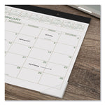 Two-Color Desk Pad, 22 x 17, White Sheets, Black Binding, Clear Corners, 12-Month (Jan to Dec): 2025