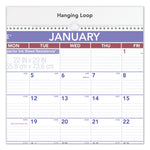 Two-Month Wall Calendar, 22 x 29, White/Blue/Red Sheets, 12-Month (Jan to Dec): 2025
