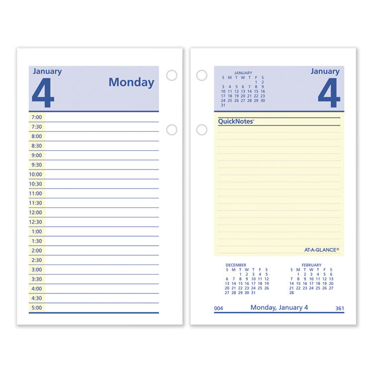 QuickNotes Desk Calendar Refill, 3.5 x 6, White/Yellow/Blue Sheets, 12-Month (Jan to Dec): 2025