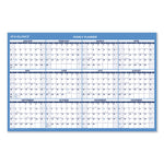 Horizontal Reversible/Erasable Wall Planner, 36 x 24, White/Blue Sheets, 12-Month (Jan to Dec): 2025