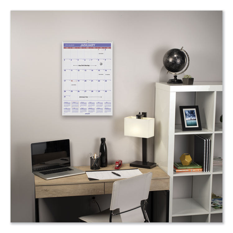 Erasable Wall Calendar, 15.5 x 22.75, White Sheets, 12-Month (Jan to Dec): 2025