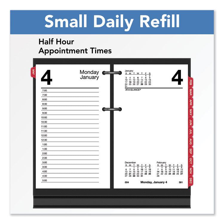 Desk Calendar Refill with Tabs, 3.5 x 6, White Sheets, 12-Month (Jan to Dec): 2025