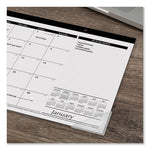 Compact Desk Pad, 18 x 11, White Sheets, Black Binding, Clear Corners, 12-Month (Jan to Dec): 2025