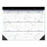 Contemporary Monthly Desk Pad, 22 x 17, White Sheets, Black Binding/Corners,12-Month (Jan to Dec): 2025