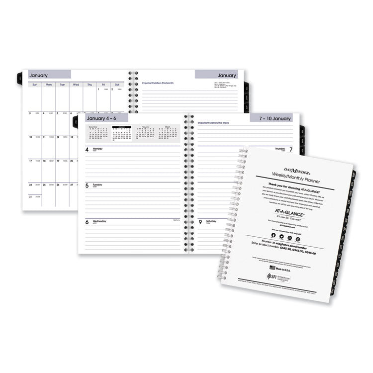 DayMinder Executive Weekly/Monthly Refill, 8.75 x 7, White Sheets, 12-Month (Jan to Dec): 2025