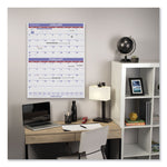 Two-Month Wall Calendar, 22 x 29, White/Blue/Red Sheets, 12-Month (Jan to Dec): 2025